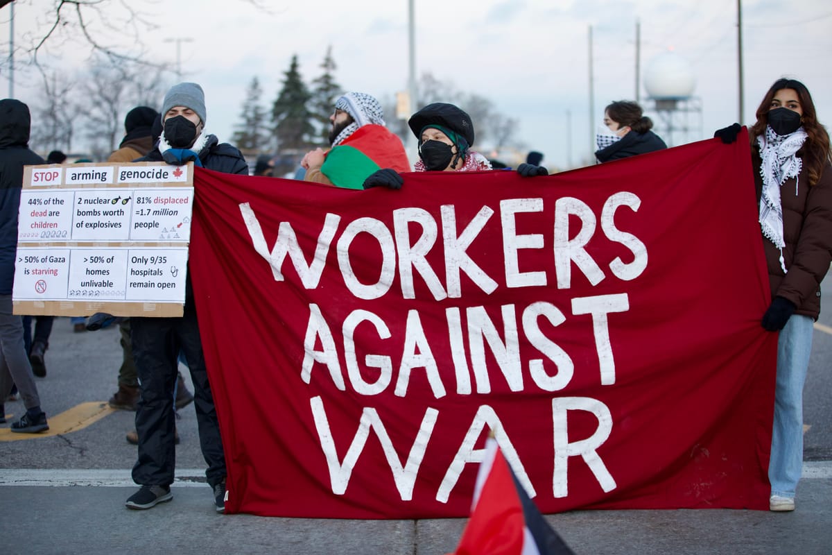 Workers Picket Military Contractor, Tell Trudeau Government To Halt