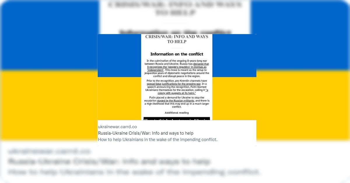 Please Stop Sharing This Ukraine Fundraiser Page