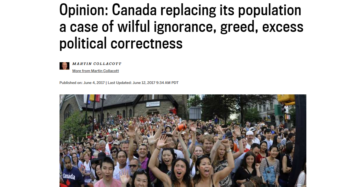 Postmedia Paper Deletes Article Boosting Great Replacement Theory